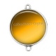 Connecteur Cabochon Argent - fond uni