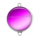 Connecteur Cabochon Argent - fond uni