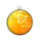 Pendentif Cabochon Argent - fond fleur