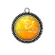 Pendentif Cabochon Argent - fond fleur