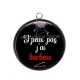 Pendentif Cabochon Argent - j'peux pas j'ai barbeuc