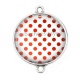 Connecteur Cabochon Argent - pois