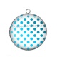 Pendentif Cabochon Argent - pois