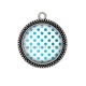 Pendentif Cabochon Argent - pois