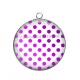 Pendentif Cabochon Argent - pois
