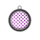 Pendentif Cabochon Argent - pois