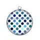 Pendentif Cabochon Argent - pois