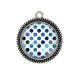Pendentif Cabochon Argent - pois