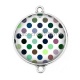 Connecteur Cabochon Argent - pois