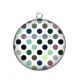 Pendentif Cabochon Argent - pois