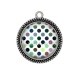 Pendentif Cabochon Argent - pois