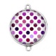 Connecteur Cabochon Argent - pois