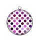 Pendentif Cabochon Argent - pois