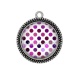 Pendentif Cabochon Argent - pois