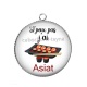 Pendentif Cabochon Argent - j'peux pas j'ai asiat