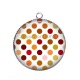 Pendentif Cabochon Argent - pois