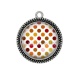 Pendentif Cabochon Argent - pois