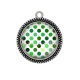 Pendentif Cabochon Argent - pois