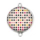 Connecteur Cabochon Argent - pois