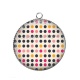 Pendentif Cabochon Argent - pois