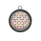 Pendentif Cabochon Argent - pois