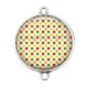 Connecteur Cabochon Argent - pois
