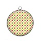 Pendentif Cabochon Argent - pois