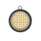 Pendentif Cabochon Argent - pois