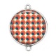 Connecteur Cabochon Argent - cercle pois