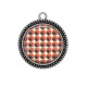 Pendentif Cabochon Argent - cercle pois
