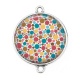 Connecteur Cabochon Argent - pois