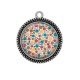 Pendentif Cabochon Argent - pois