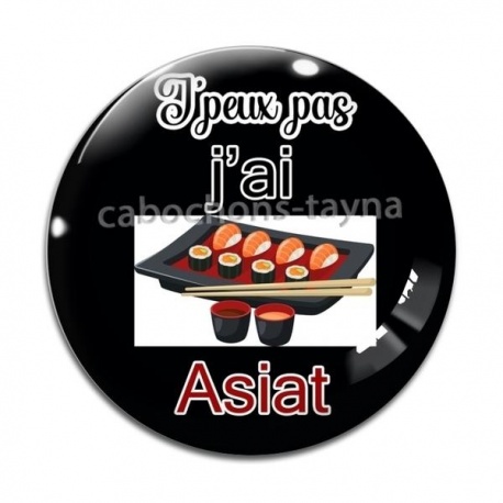 Cabochon Verre - j'peux pas j'ai asiat