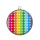 Pendentif Cabochon Argent - pois