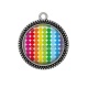 Pendentif Cabochon Argent - pois