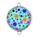 Connecteur Cabochon Argent - pois