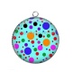 Pendentif Cabochon Argent - pois
