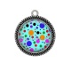 Pendentif Cabochon Argent - pois