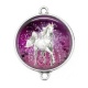 Connecteur Cabochon Argent -  licorne