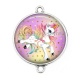 Connecteur Cabochon Argent - licorne