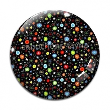 Cabochon Verre - pois étoile