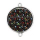 Connecteur Cabochon Argent - pois étoile