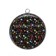 Pendentif Cabochon Argent - pois étoile
