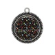 Pendentif Cabochon Argent - pois étoile