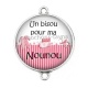 Connecteur Cabochon Argent - un bisous pour ma nounou