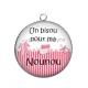 Pendentif Cabochon Argent - un bisous pour ma nounou