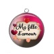 Pendentif Cabochon Argent - ma fille d'amour