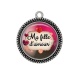 Pendentif Cabochon Argent - ma fille d'amour