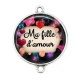 Connecteur Cabochon Argent - ma fille d'amour