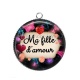 Pendentif Cabochon Argent - ma fille d'amour